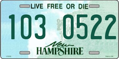 NH license plate 1030522