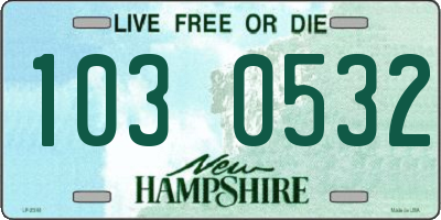 NH license plate 1030532