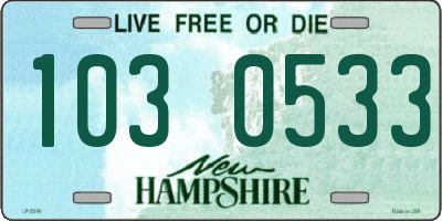 NH license plate 1030533