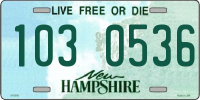 NH license plate 1030536