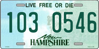 NH license plate 1030546