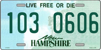 NH license plate 1030606