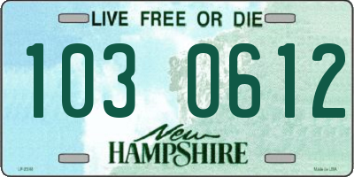 NH license plate 1030612