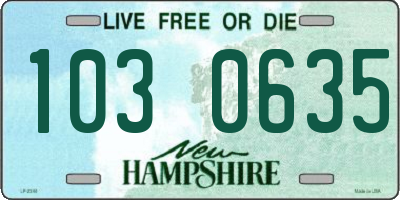NH license plate 1030635