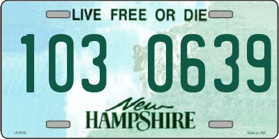 NH license plate 1030639