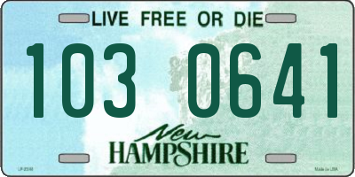 NH license plate 1030641