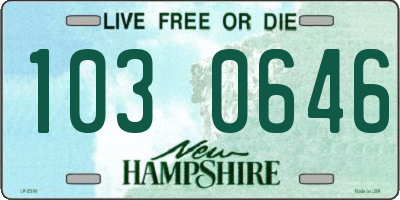 NH license plate 1030646