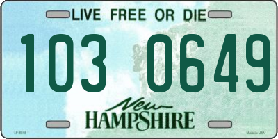 NH license plate 1030649
