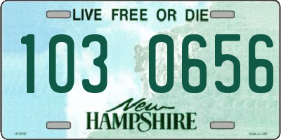 NH license plate 1030656