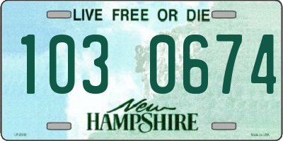 NH license plate 1030674