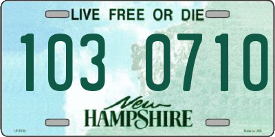NH license plate 1030710