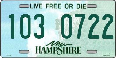 NH license plate 1030722