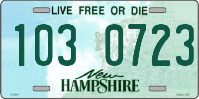 NH license plate 1030723
