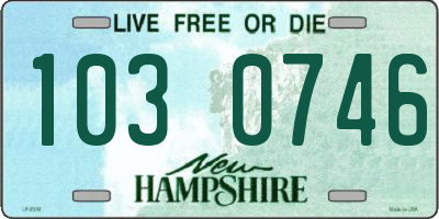 NH license plate 1030746
