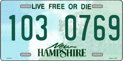 NH license plate 1030769