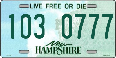 NH license plate 1030777