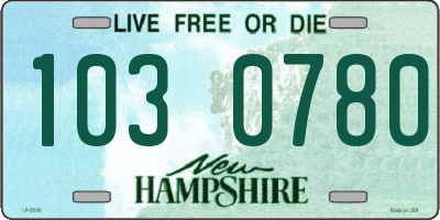NH license plate 1030780