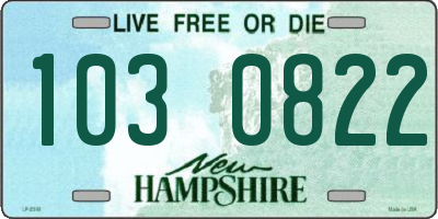 NH license plate 1030822