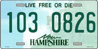 NH license plate 1030826