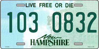 NH license plate 1030832
