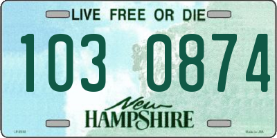 NH license plate 1030874
