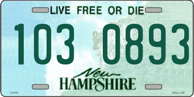NH license plate 1030893