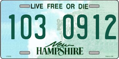 NH license plate 1030912