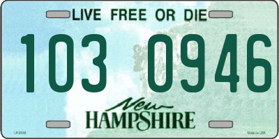 NH license plate 1030946