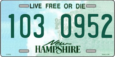 NH license plate 1030952