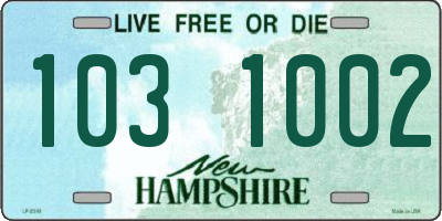 NH license plate 1031002