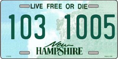 NH license plate 1031005