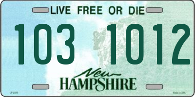 NH license plate 1031012