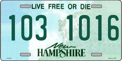 NH license plate 1031016