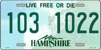 NH license plate 1031022