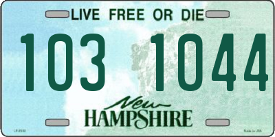 NH license plate 1031044