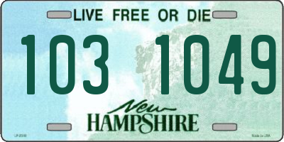 NH license plate 1031049