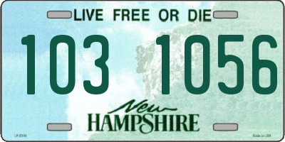 NH license plate 1031056