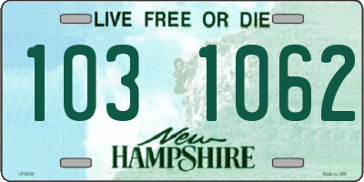 NH license plate 1031062