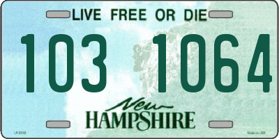 NH license plate 1031064