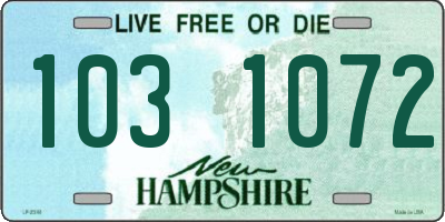 NH license plate 1031072