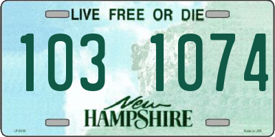 NH license plate 1031074