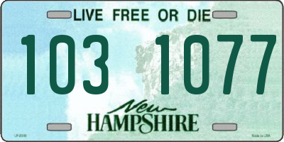 NH license plate 1031077
