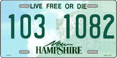NH license plate 1031082