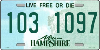 NH license plate 1031097