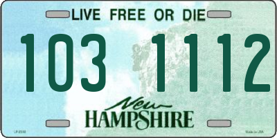 NH license plate 1031112