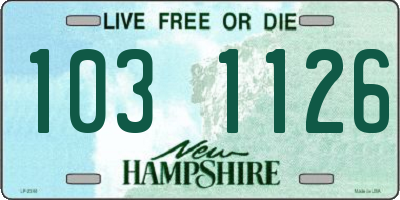 NH license plate 1031126