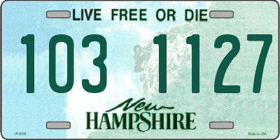 NH license plate 1031127