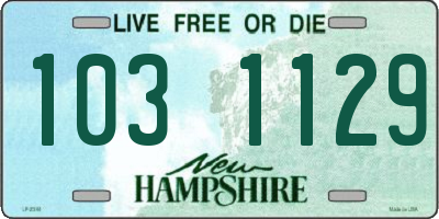 NH license plate 1031129