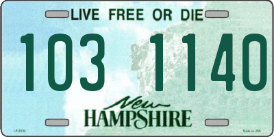 NH license plate 1031140