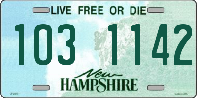 NH license plate 1031142